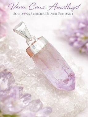 Vera Cruz Amethyst Solid 925 Sterling Silver Pendant